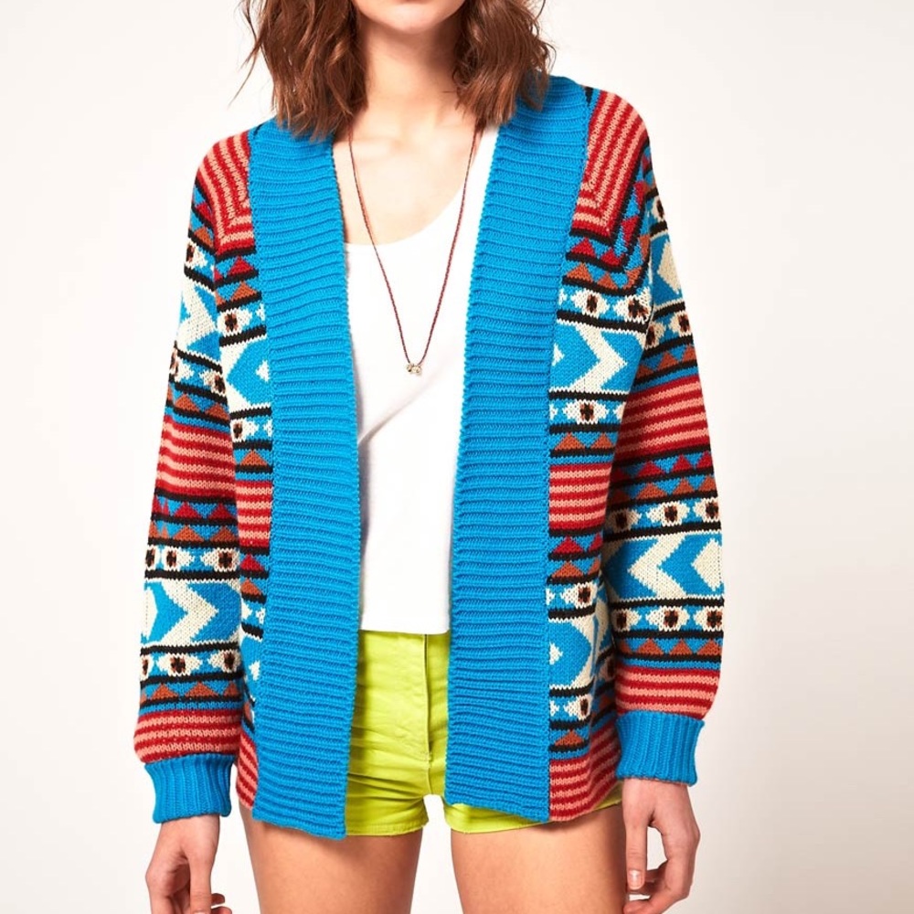 ASOS Bright Cardigan in Peruvian Pattern